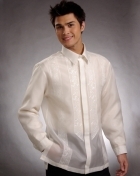 Men's Barong Cream Jusi fabric 100675 Cream Men's Barong Cream Jusi fabric 100675 Cream